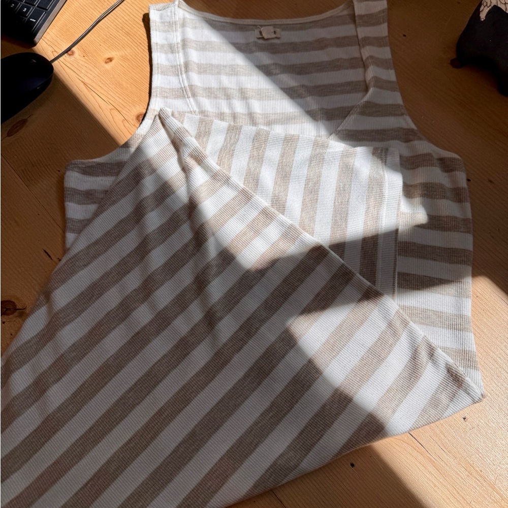 L'AGENCE Ivanna Stripe Midi Tank Dress Size Large Women Large EUC